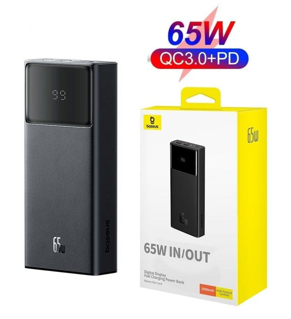 Павербанк Baseus 65W 20000mAh Star-Lord Display 2024 Edition для MacBook/iPad/iPhone/Xiaomi/ Samsung/Huawei/Lenovo
