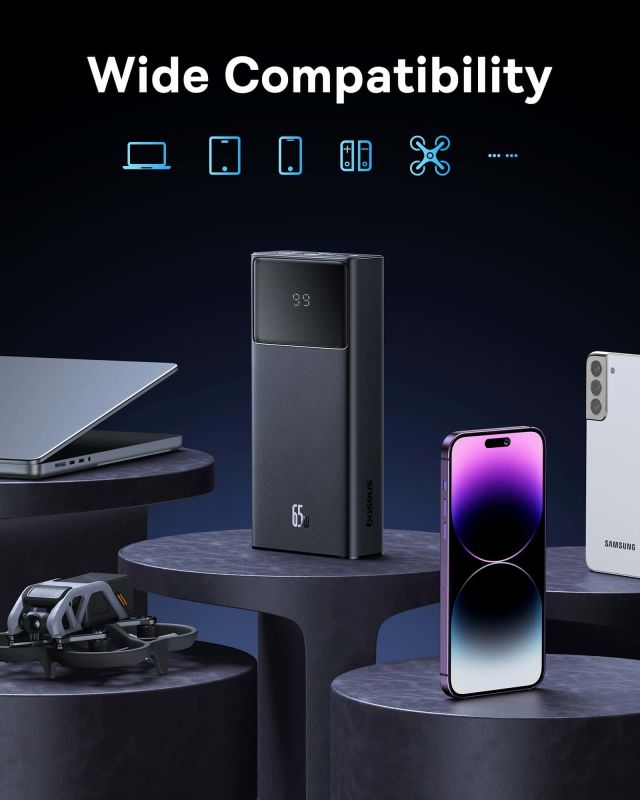 Baseus 65W 20000 mAh Star-Lord Display 2024 Edition для MacBook/iPad/iPhone/Xiaomi/ Samsung/Huawei/Lenovo