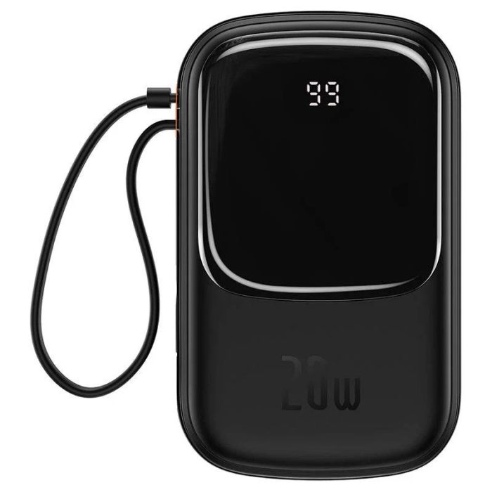 Baseus Qpow Pro Digital Display Fast Charge 20000 mAh 20W iP Edition Black Type-C 3A 0.3m Black PPQD060201