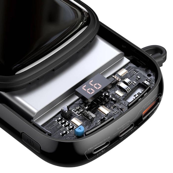Baseus Qpow Pro Digital Display Fast Charge 20000 mAh 20W iP Edition Black Type-C 3A 0.3m Black PPQD060201