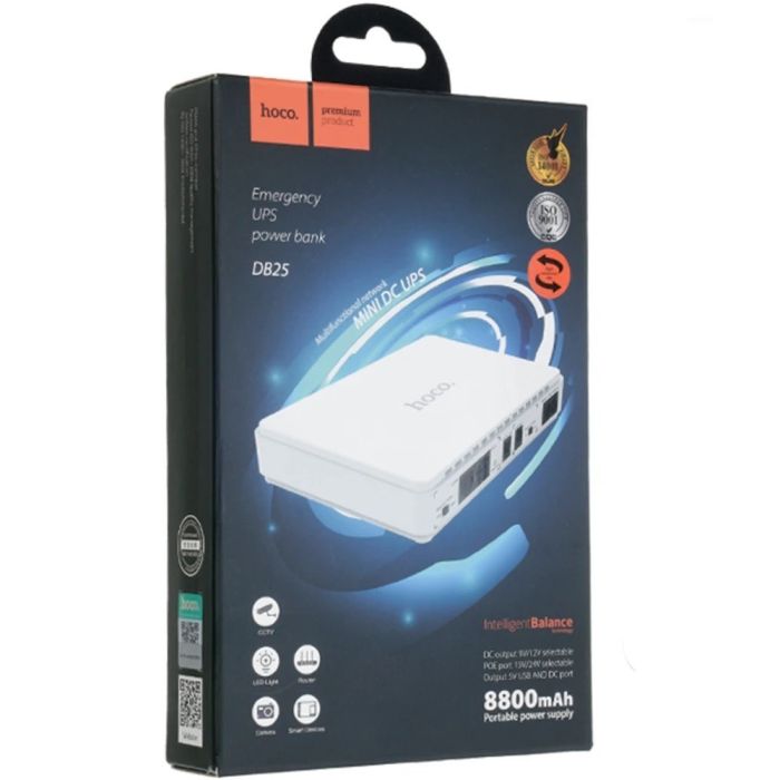 Smart Mini UPS Hoco DB25 для Роутерів 5V/9V/12V 8800mAh Білий / В001 1хUSB