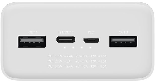 Xiaomi Mi 3 30000 mAh USB-C 18W Fast Charge PB3018ZM White (VXN4307CN)