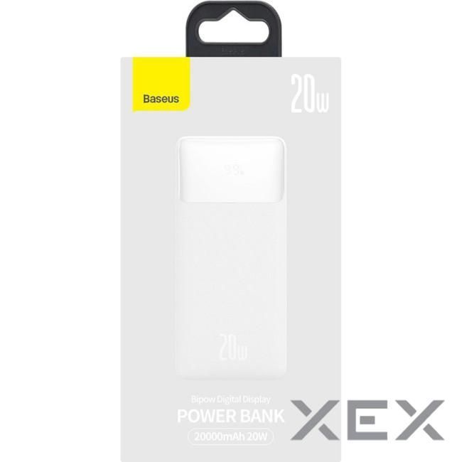 Baseus Bipow Digital Display 20W 20000 mAh White (PPDML-M02) (1283126558771)