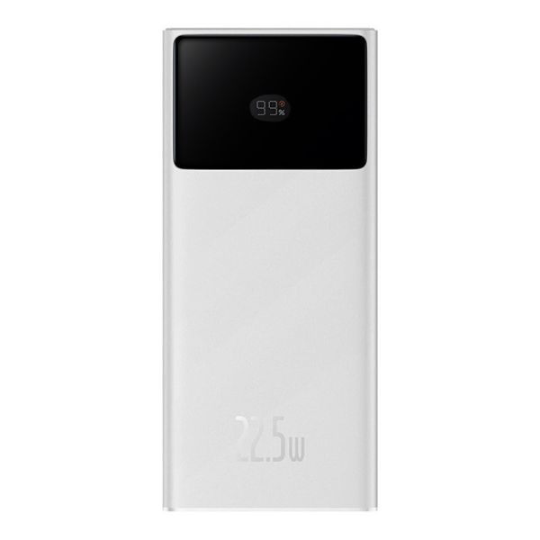 Зовнішній акумулятор повербанк Power bank Baseus Star-Lord Digital Display 30000mAh USB/Type-C, PD/QC, 22.5W/3A Білий