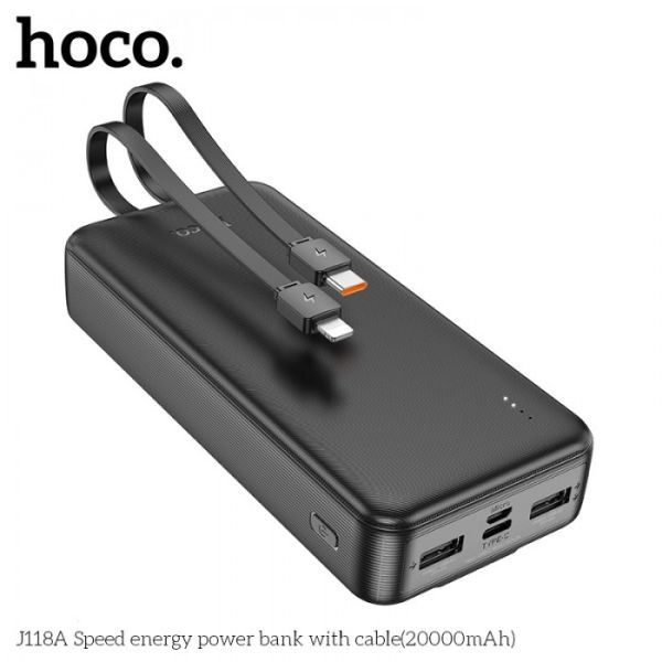 Зовнішній акумулятор Power bank HOCO J118A Speed ​​energy 20000mAh батарея Чорний