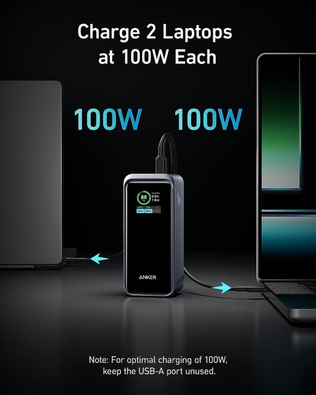 Anker Prime 20 000 mAh потужністю 200 Вт, Black