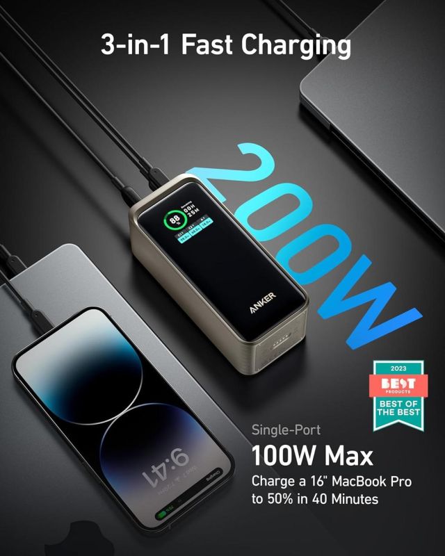 Anker Prime 20 000 mAh потужністю 200 Вт, Bronze