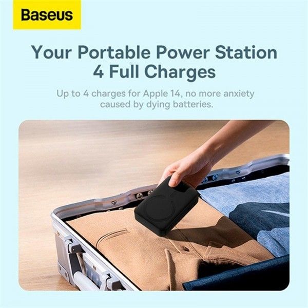 Qi 15W Baseus Magnetic Mini Wireless Fast Charge 2in1 20000 mAh 20W 2.4A QC3.0+PD3.0 (PPCX150001) Black