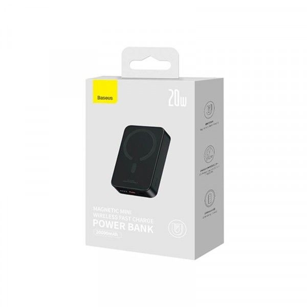 Qi 15W Baseus Magnetic Mini Wireless Fast Charge 2in1 20000 mAh 20W 2.4A QC3.0+PD3.0 (PPCX150001) Black