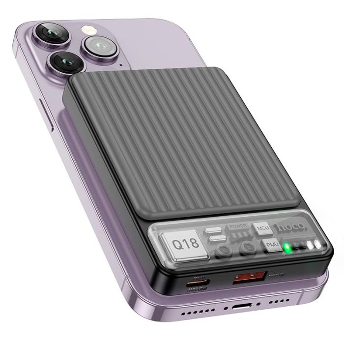 Hoco Tourer with magnetic fast charging Q18 10000 mAh Type-C/1USB QC/PD 22,5W/3A
