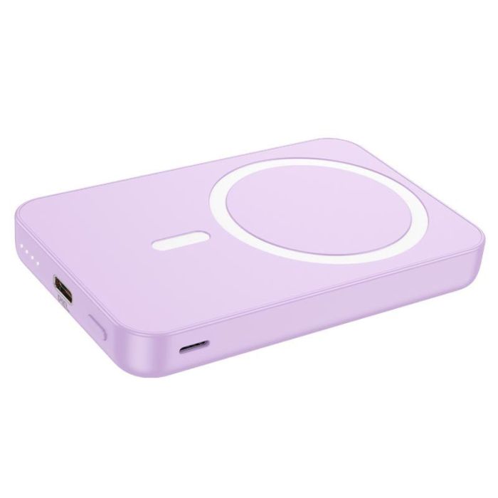Qi 15W Hoco J109 Magnetic Wireless Fast Charge 2в1 5000 mAh 20W Pink