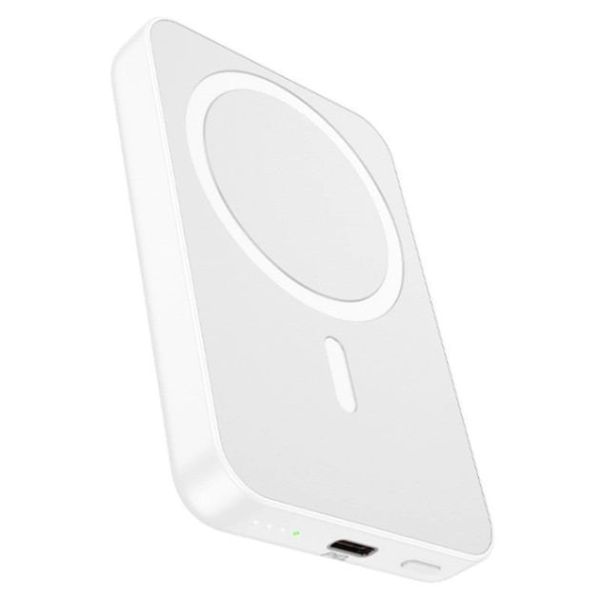 Павербанк з бездротовою зарядкою Qi 15W Hoco J109 Magnetic Wireless Fast Charge 2в1 5000mAh 20W White