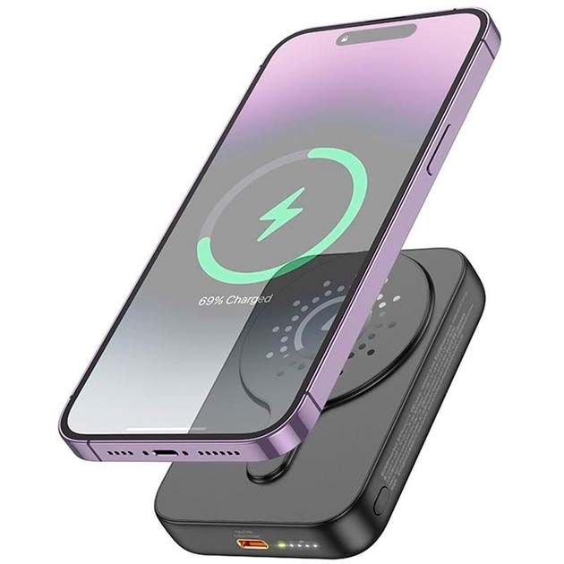 Hoco J117А 10000 mAh PD/MagSafe20W Magnetic для телефону/навушніків Чорний