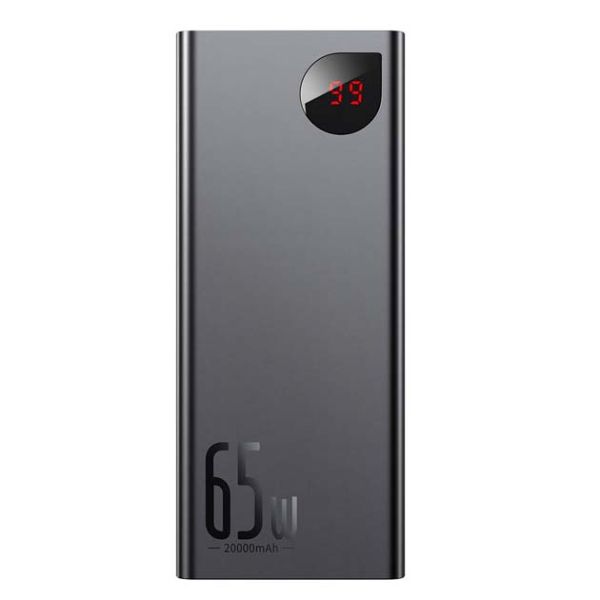 Baseus Adaman Metal Digital Display 20000 mAh 65W Quick Charge зі швидкою зарядкою для пристроїв з дисплеєм PPIMDA-D01 Чорний