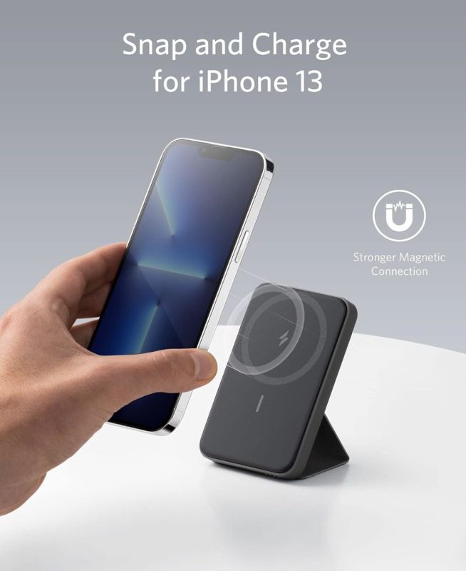 Anker 622 Magnetic Magsafe Powerbank, 5000 mAh iPhone 15/15 Pro/15 Pro Max, iPhone 14/ 13/12 Series (1 gen) - Interstellar Gray (A1611)