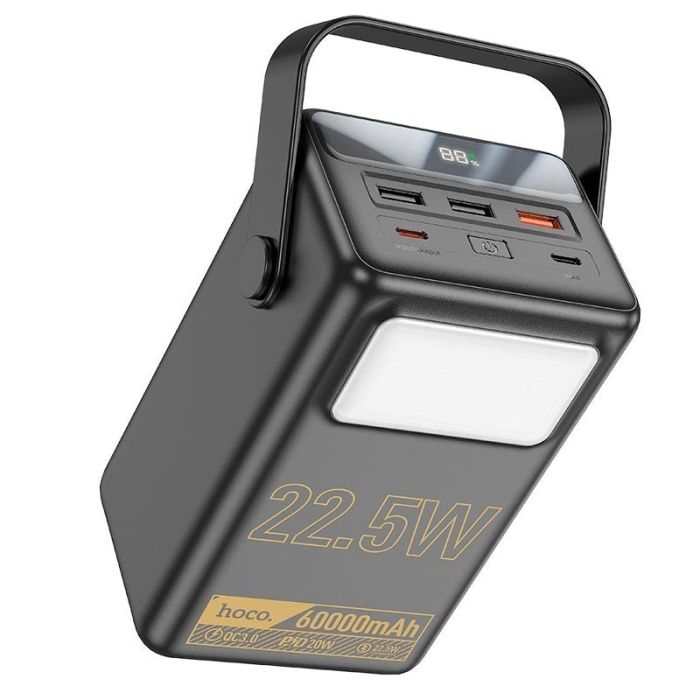 Hoco Flashlight 60000 mAh Quick Charge 22.5W black
