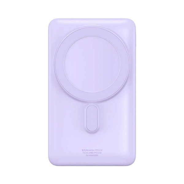 Power Bank BASEUS Magnetic Bracket Wireless Fast Charge 10000mAh Type-C 20W/3A PD/QC purple