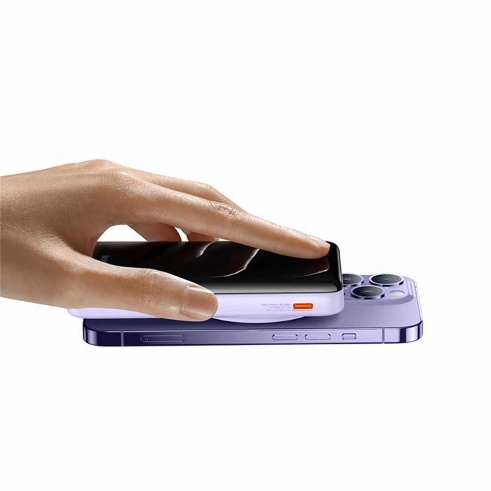 Baseus Magnetic Bracket Wireless Fast Charge 10000 mAh Type-C 20W/3A PD/QC purple