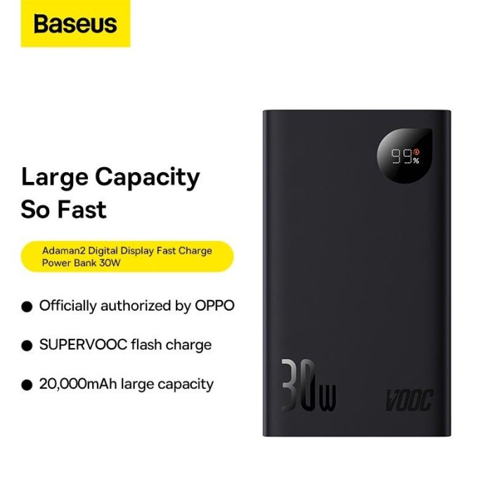 Baseus  Adaman2 Digital Display Fast Charge 20000 mAh VOOC