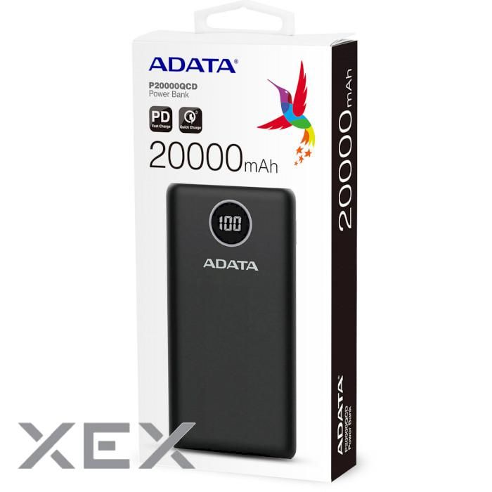 Універсальна мобільна батарея A-DATA P20000QCD 20000mAh Black (AP20000QCD-DGT-CBK)