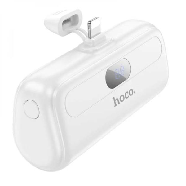 Power Bank Hoco J116 Pocket with digital display 5000mAh Мобільна Батарея Apple Lightning для iPhone 6/7/8/X/Xs/11/12/13/14 Pro Max Білий