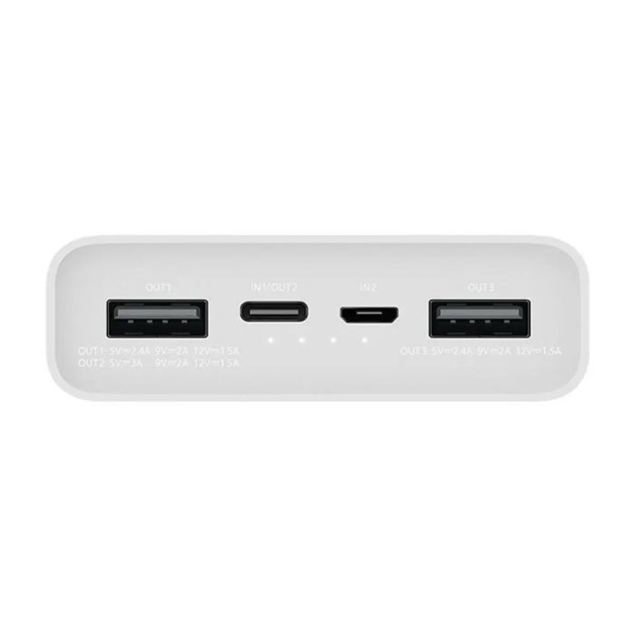 Xiaomi Mi Redmi 20000 mAh micro-USB Type-C швидке зарядження білий PBXR20W