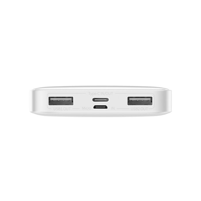 Baseus Bipow 10000 mAh, PD/15W, USB-C/3A, 2*USB-A/3A(max.), white (PPDML-I02)