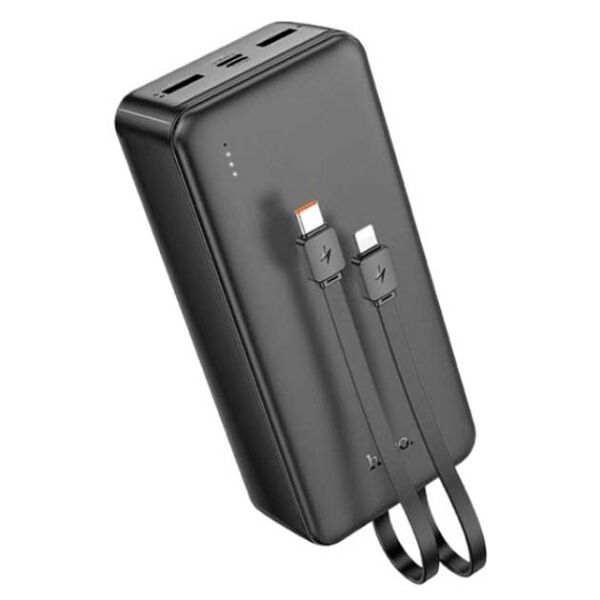 Power Bank Hoco J118B Speed ​​energy 30000mAh 2USBхType-CхMicroUSB PD20W + кабель швидкої зарядки Type-C/Lightning вбудований Портативний Акумулятор Повербанк Чорний
