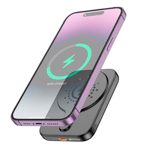 Hoco J117 5000 mAh PD/MagSafe20W Magnetic для телефону/навушніків Чорний
