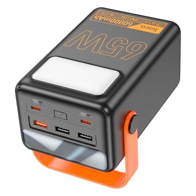 Hoco J110A Powerful 65W LCD/Lamp 60000 mAh швидка зарядка для пристроїв Чорний