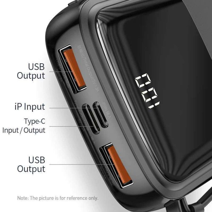Baseus Q pow Digital Display 3A 10000 mAh (With Type-C) (Чорний) (143286)