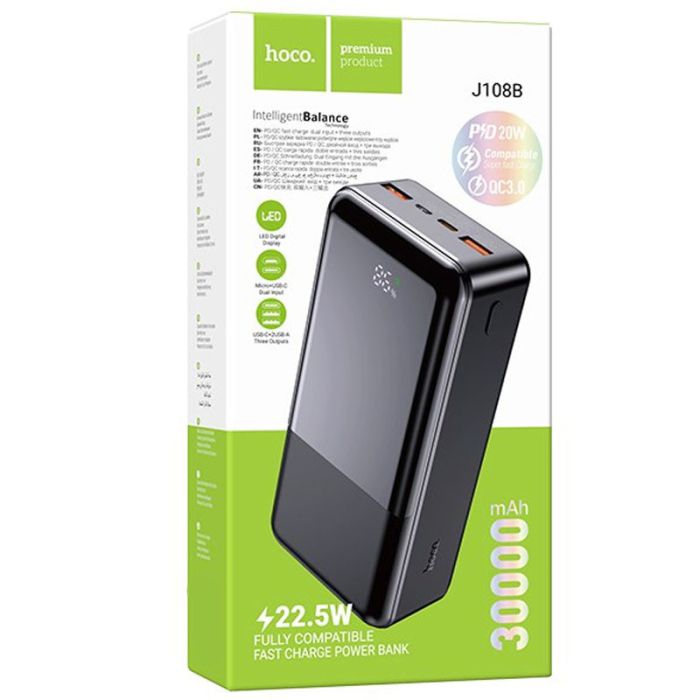 Hoco J108B Universe 22.5W 30 000 mAh (Black) (180238)