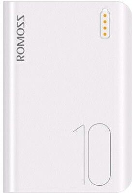 Зовнішній акумулятор ROMOSS Power Bank Mini 10000 mAh 10.5 W павербанк Білий (Sense4S) 2612P