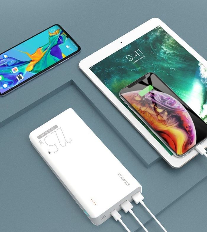 ROMOSS 30000 mAh 22.5 W Fast Charge PD & QC 18 W Білий (Sense8F)