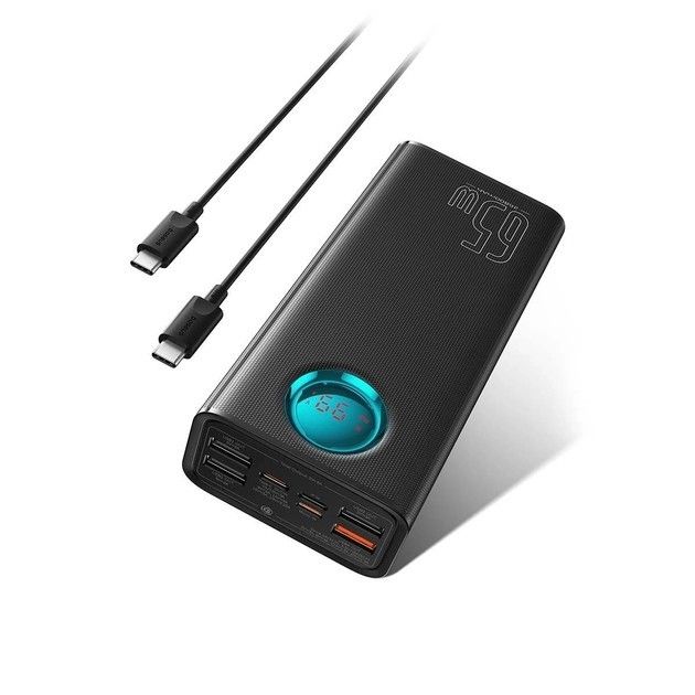 Baseus Amblight Digital Display 26800mAh 65W QC3.0 PD3.0 4xUSB/Type-C/Lightning/microUSB чорний (P10022402113-00)