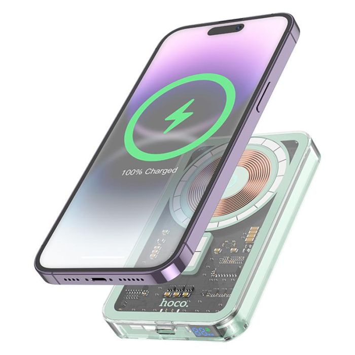 Hoco Ice Crystal magnetic fast charging Q14 5000 mAh |Type-C,QC/PD,20W/3A| Green