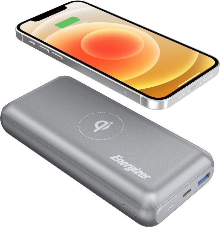 Energizer QE2007PQ Qi Wireless Type-C PD 20000 mAh Silver (QE2007PQ/GY)