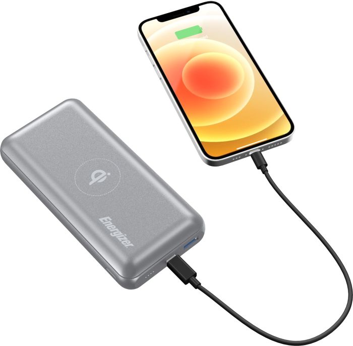 Energizer QE2007PQ Qi Wireless Type-C PD 20000 mAh Silver (QE2007PQ/GY)