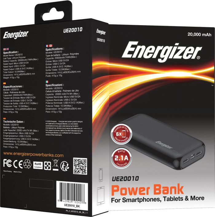 Energizer UE20010 20000 mAh Black (UE20010/BK)