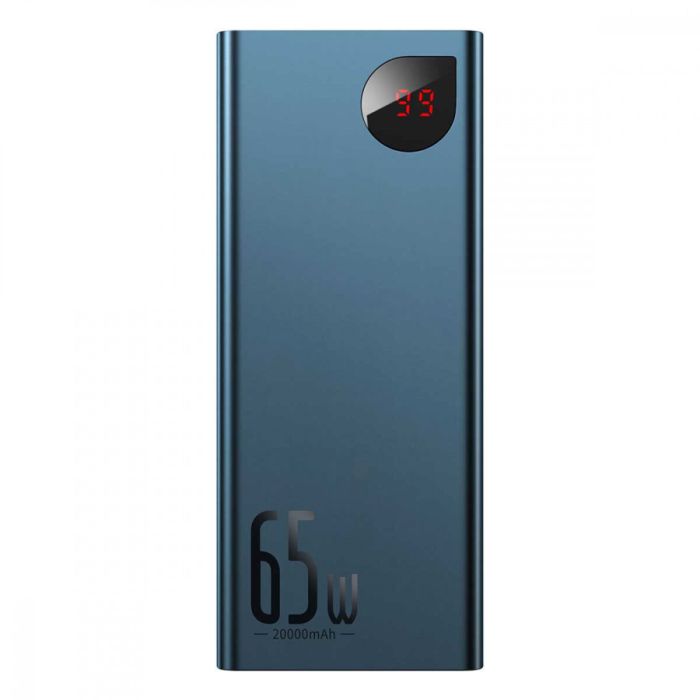 Baseus Adaman Digital Display QuickCharge PowerBank 20000 mAh Type-C + 2xUSB 65W Blue (PPIMDA-D03)