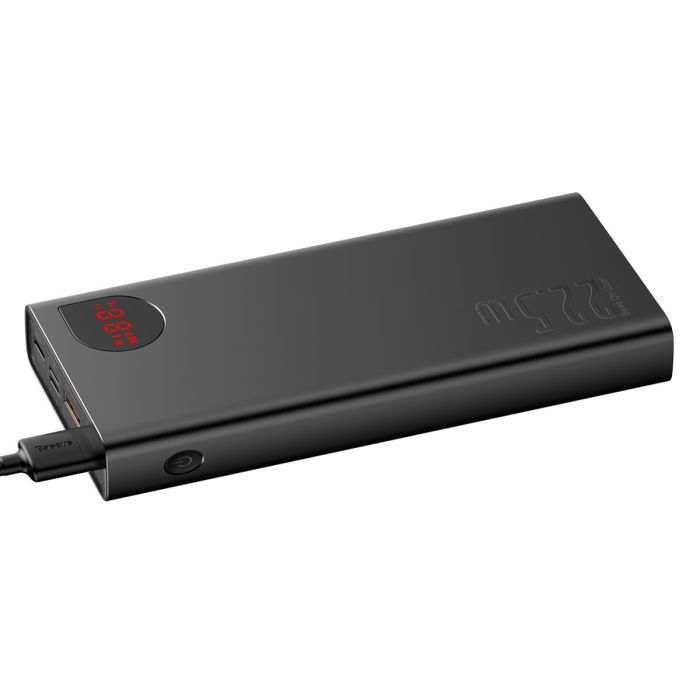 Baseus Adaman Digital Display QuickCharge PowerBank 20000 mAh Type-C + 2xUSB 22.5W QC3.0+PD3.0 Black (PPAD000101)