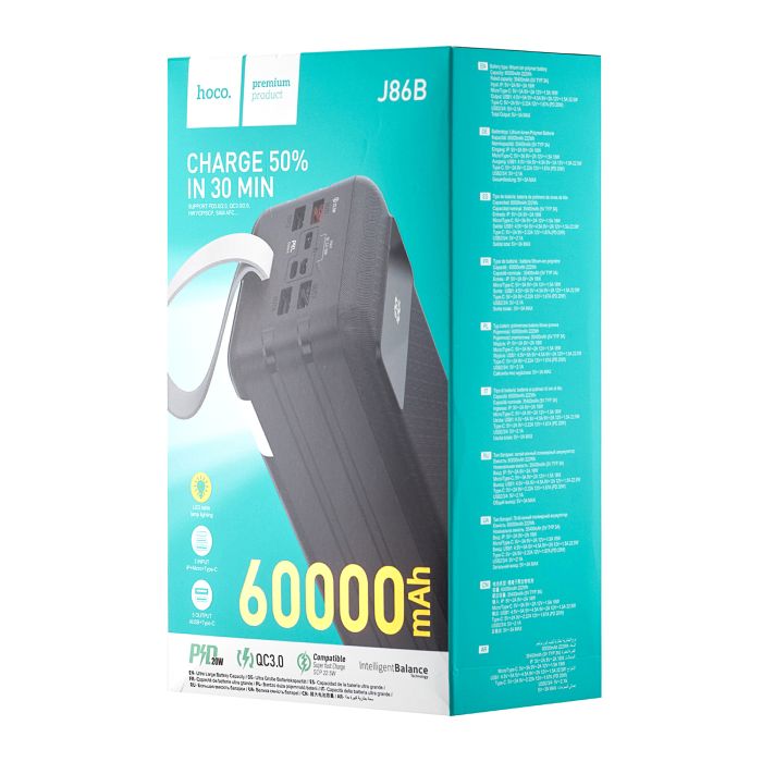 Hoco J86B Electric 22.5W fully compatible 60000 mAh Black