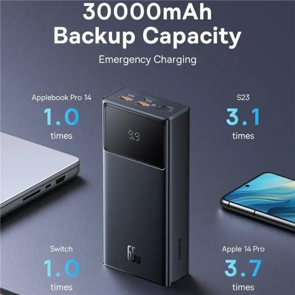 Baseus 30000 mAh 65WStar-Lord Digital Display 2xUSB/Type-C/microUSB чорний (P10022908113-00)