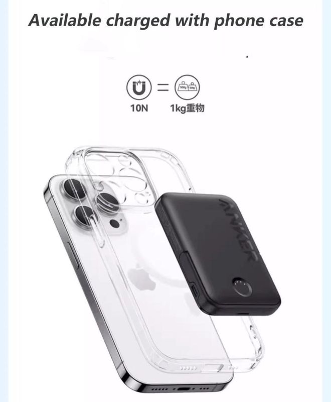 Magsafe Anker A1618 5000 mAh для iPhone для телефону Чорний