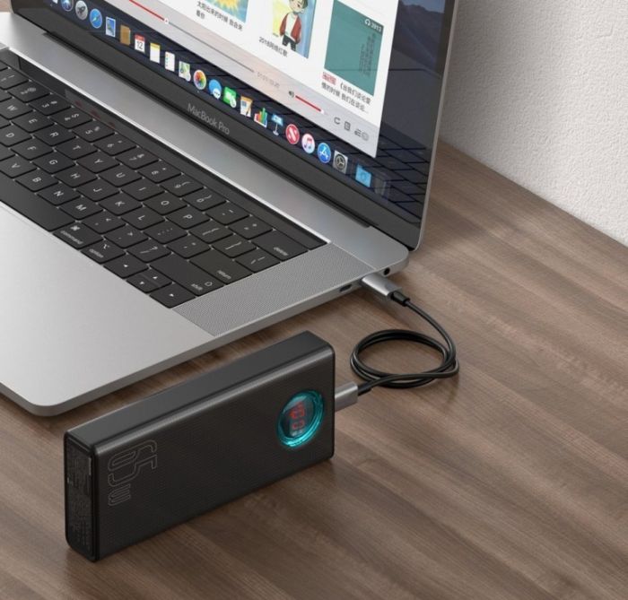 Baseus 30000 mAh Amblight Digital Display Quick Charge 30000 mAh 65W 6A чорний (PPLG000101)