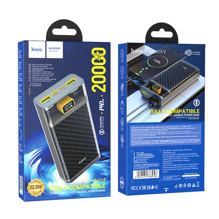 Hoco J103A Discovery edition 20000 mAh 22.5W Прозорий