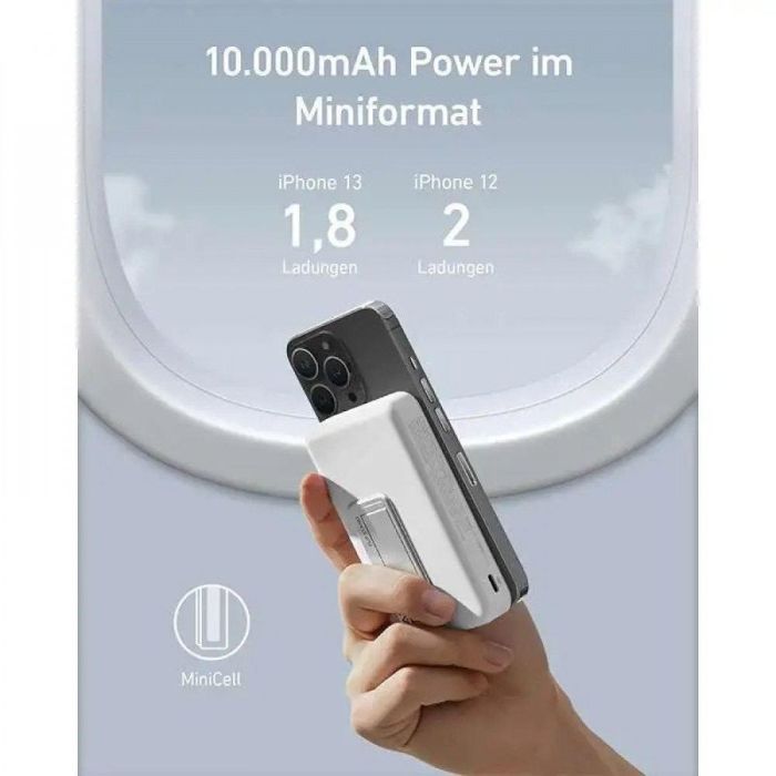Magsafe Anker MagGo 10 000 mAh та підставкою Білий
