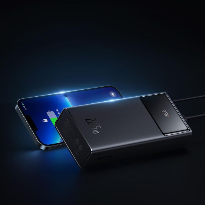 Baseus 30000 mAh 22.5WStar-Lord Digital Display 2xUSB/Type-C/microUSB швидка зарядка чорний (PPXJ080101