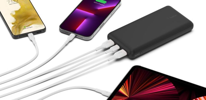 Belkin 20000 mAh, 15W Dual USB-A, USB-C, black