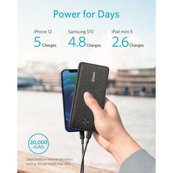 Anker PowerCore III Sense 20000 mAh 20W PD Black (A1365G11)